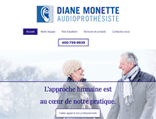 Tablet Screenshot of dianemonetteaudioprothesiste.com